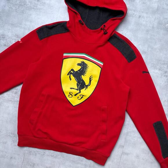 Y2K Ferrari Puma Scuderia Red Hoodie Jacket - Picture 6 of 8